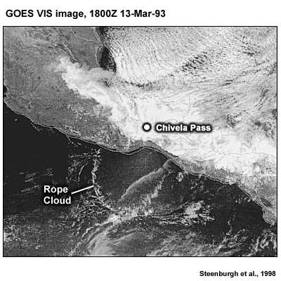 GOES Vis 1800Z 13 Mar 93 of Chivela Pass