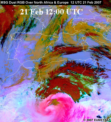 MODIS dust RGB showing a dust storm over China (near Beijing) on 20 March 2010