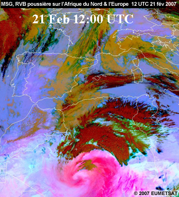 MODIS, RVB poussière montrant une tempête de poussière sur la Chine (près de Beijing ) le 20 mars 2010