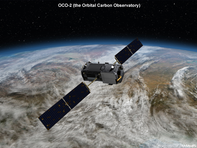 Artist's drawing of OCO-2 (the Orbital Carbon Observatory) 