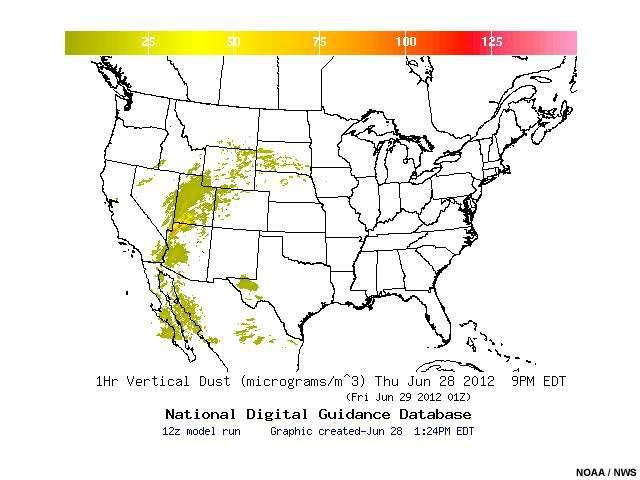 Graphical air quality forecasts for dust, smoke, and ozone for the entire U.S.