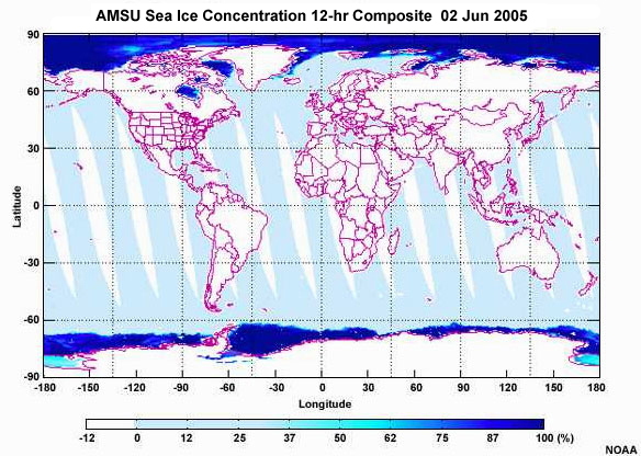 AMSU sea ice concentration global composite product.