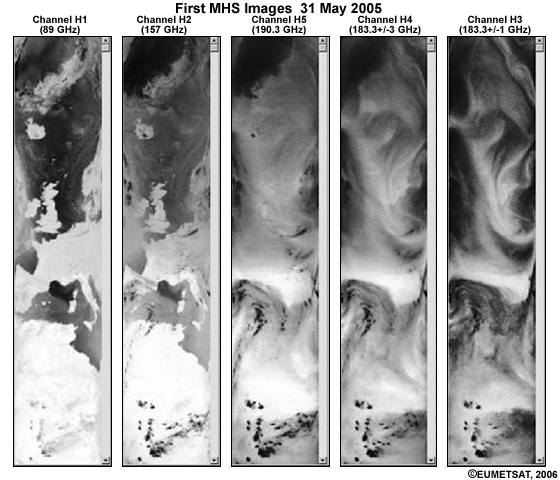 First images from the Microwave Humidity Sounder (MHS) on board NOAA-18.