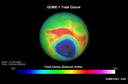Animation of GOME Level 2 Total Column Ozone product.
