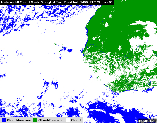 Cloudmask Product with Sunglint Test Disabled