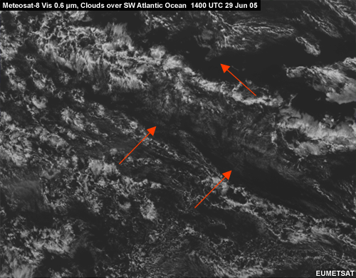 Meteosat Vis image of same sea area shown in previous image