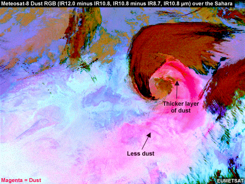 Meteosat Dust RGB composite product