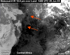 Meteosat IR 10.8 over land