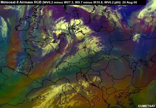 Meteosat Airmass Thunderstorm RGB image