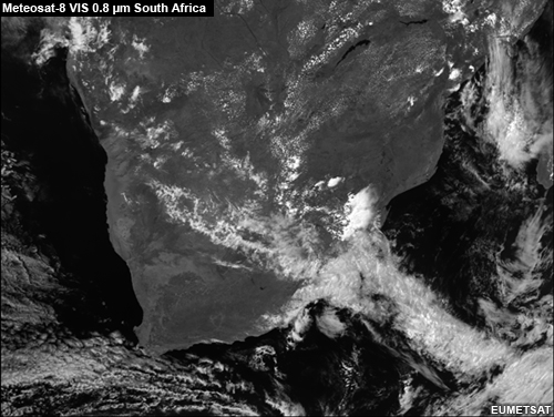Vis 0.8 micrometre over S. Africa