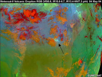 Meteosat Volcanic Eruption RGB