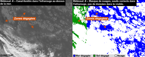 Produit « Masque de nuages », conditions dégagées