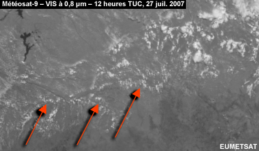 Image VIS de Météosat au-dessus des Alpes