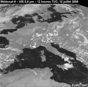 Image VIS à 0,8 μm de Météosat