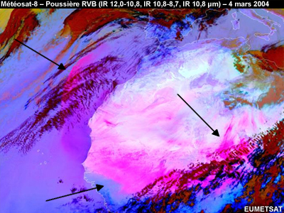 Poussière RBV de Météosat