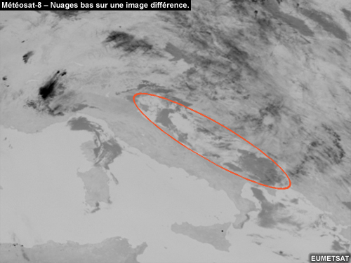 Produit différence IR de Météosat