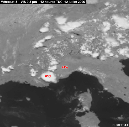 Image VIS à 0,8 μm de Météosat