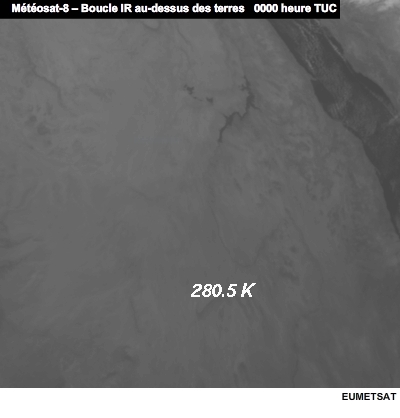 Produit IR de Météosat-8 au-dessus des terres