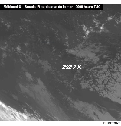 Produit IR de Météosat-8 au-dessus de la mer