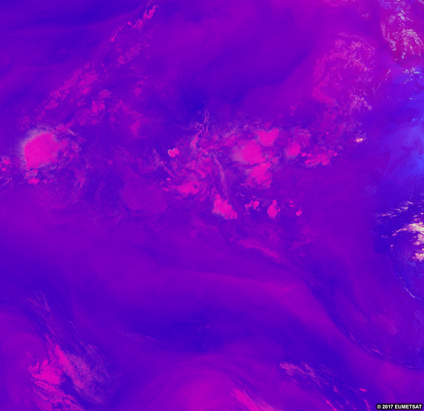 EUMETSAT severe convection RGB over Africa, 0300 - 1300 UTC 16 Aug 2017