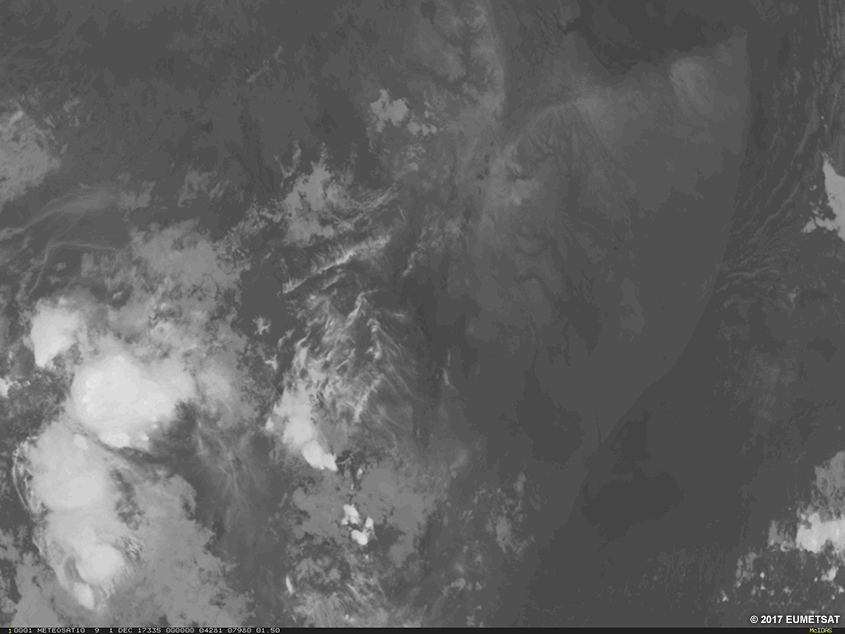 EUMETSAT infrared imagery over Somalia, Africa, 0000 - 2359 UTC 01 Dec 2017
