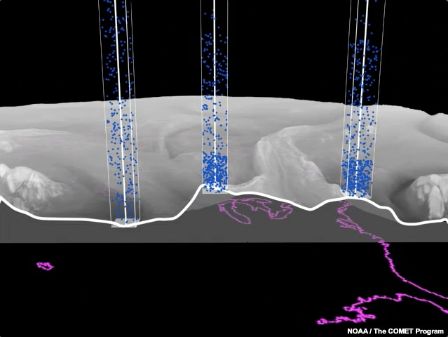 Video of how water vapour imagery is made from the perspective of the satellite.