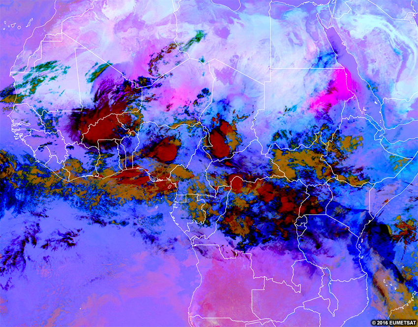 RGB poussière EUMETSAT sur l’Afrique, 0600 UTC 15 juin 2016