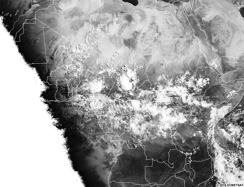 Image visible EUMETSAT sur l’Afrique, 0600 UTC 15 juin 2016