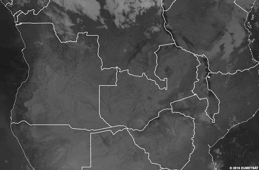 Image infrarouge EUMETSAT sur l'Afrique du Sud, 0000 UTC 26 juin 2016