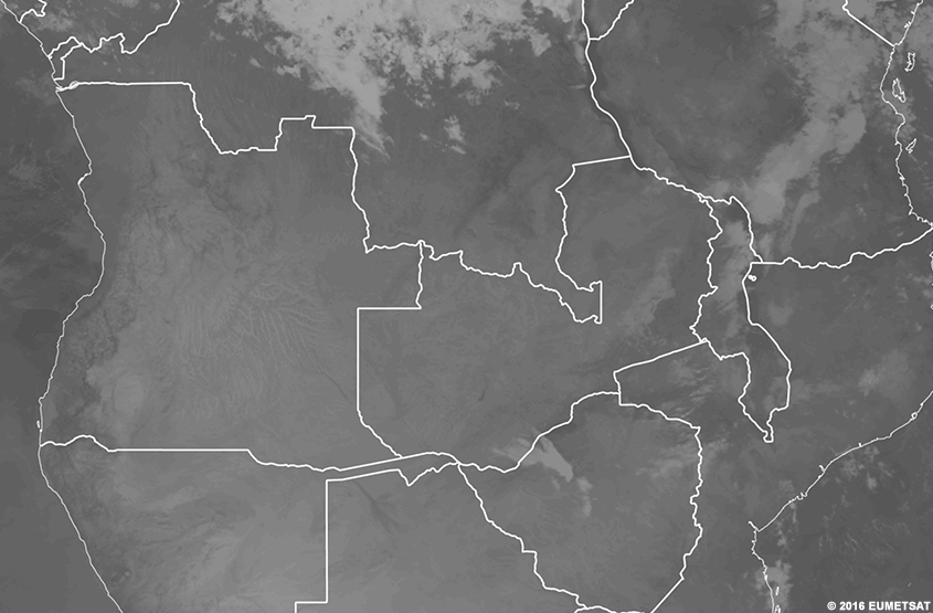 Image infrarouge EUMETSAT sur l'Afrique du Sud, 0600 UTC 26 juin 2016