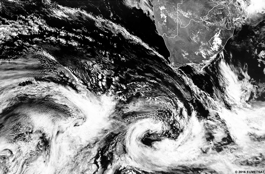 EUMETSAT visible sur l’Afrique, 1200 UTC 19 décembre 2016