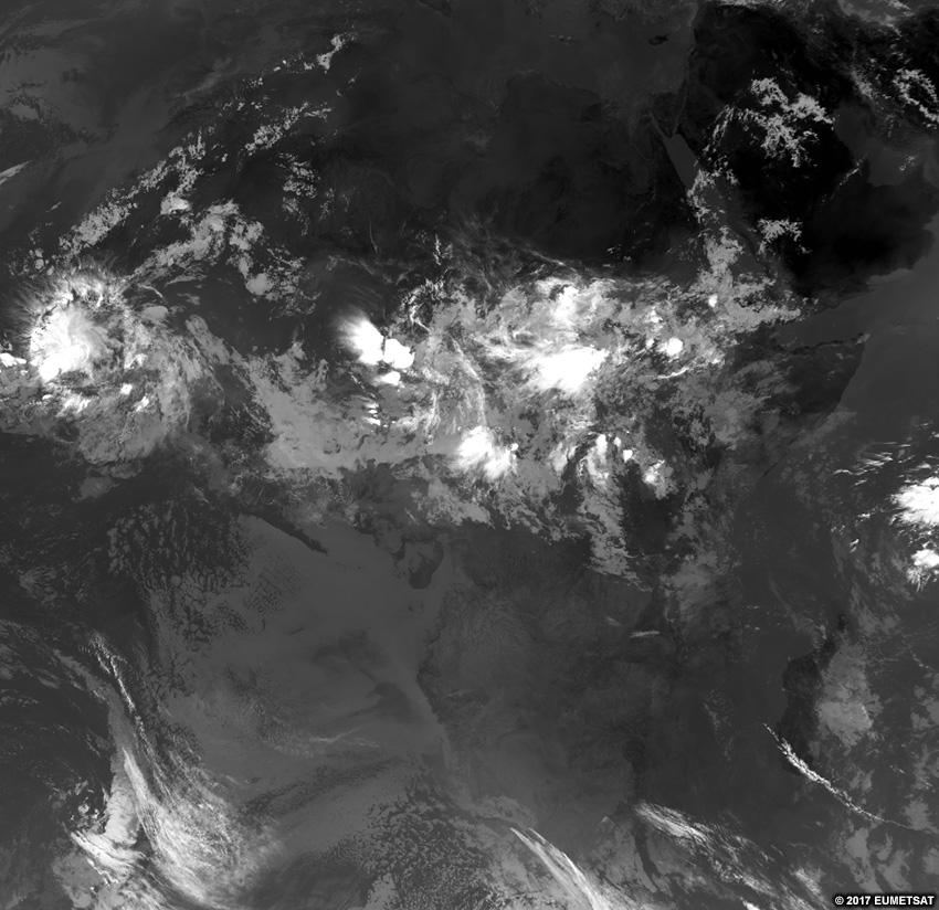 Image infrarouge EUMETSAT sur l’Afrique, 0600 UTC 16 août 2017