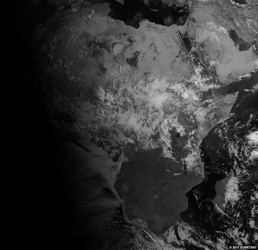EUMETSAT visible sur l’Afrique, 0600 UTC 16 août 2017