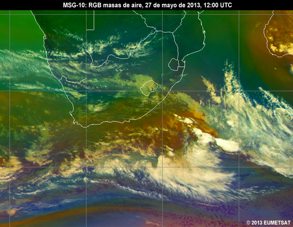 Animacin de imgenes RGB de MSG-10 centradas en frica del sur desde las 06 hasta las 12 UTC del 27 de mayo de 2013