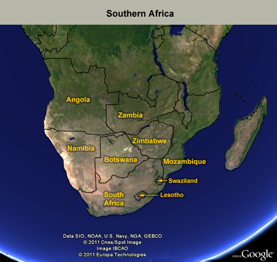 Map of Southern Africa