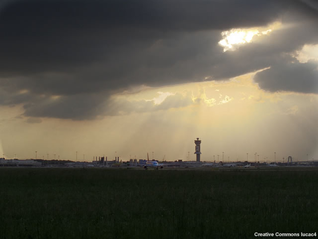 photo of convection clearing over airport