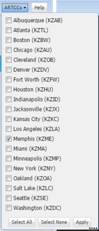 ARTCC options ito view in INSITE