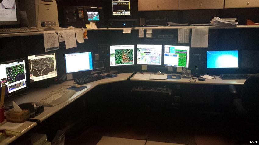 Typical CWSU workstation layout.