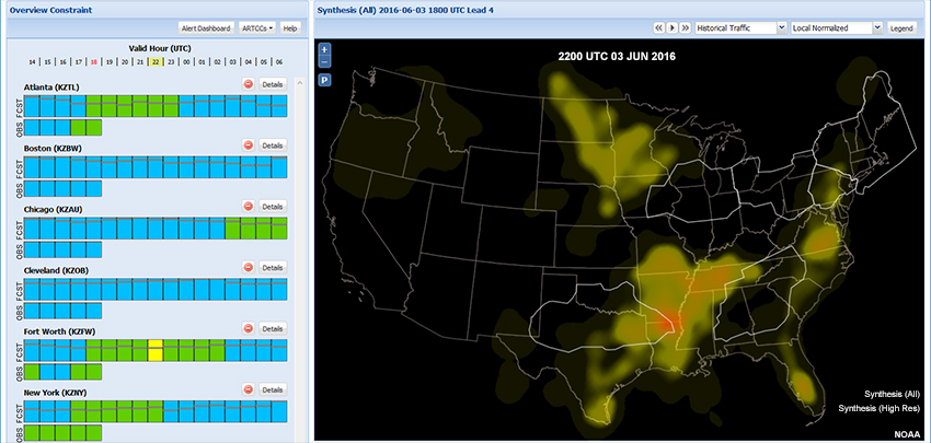 Screen capture of INSITE showing Synthesis (All) heat map for 06/03/2016 2200 -2400 UTC
