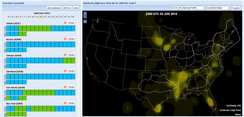 Screen capture of INSITE showing Synthesis (High Res) heat map for 06/03/2016 2200 UTC