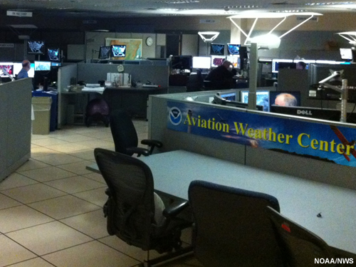 photo of Aviation Weather Center operations area