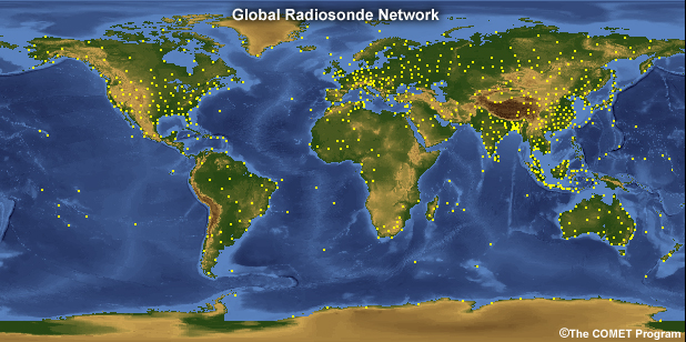 Global radiosonde network.