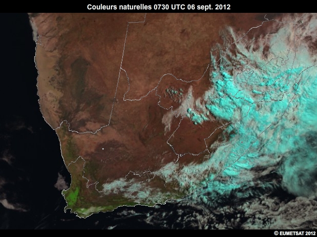 Imagerie EUMETSAT en couleurs naturelles, 6 sept. 2012, 0700  0900 UTC