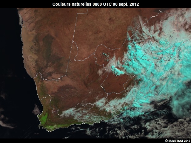 Imagerie EUMETSAT en couleurs naturelles, 6 sept. 2012, 0700  0900 UTC