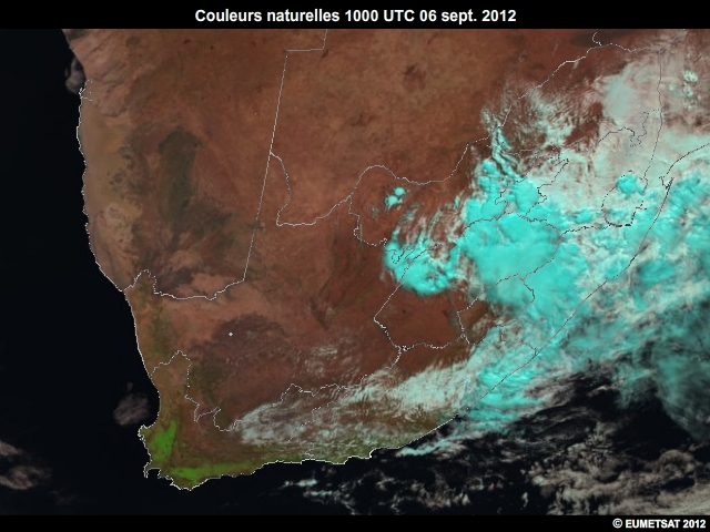 Imagerie EUMETSAT en couleurs naturelles, 6 sept. 2012, 0930  1145 UTC