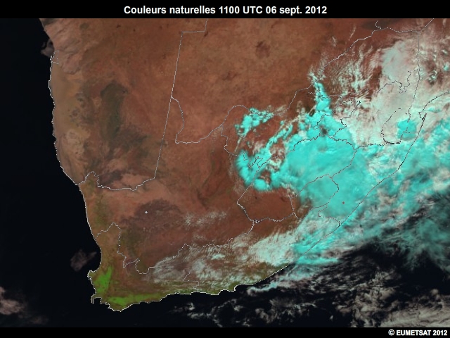 Imagerie EUMETSAT en couleurs naturelles, 6 sept. 2012, 0930  1145 UTC