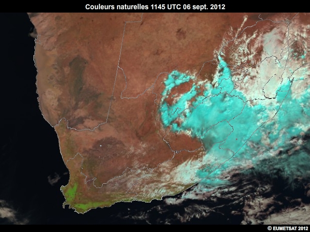 Imagerie EUMETSAT en couleurs naturelles, 6 sept. 2012, 0930  1145 UTC