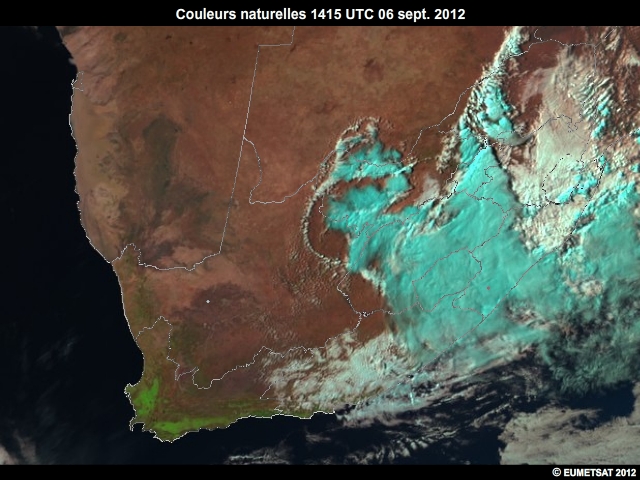Imagerie EUMETSAT en couleurs naturelles, 6 sept. 2012, 1300  1500 UTC