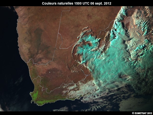 Imagerie EUMETSAT en couleurs naturelles, 6 sept. 2012, 1300  1500 UTC