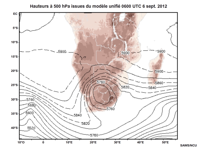 Animation montrant l'analyse des hauteurs  500 hPa, 6 sept. 2012, 0600  1500UTC